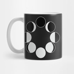 Moon Stages White Outline Mug